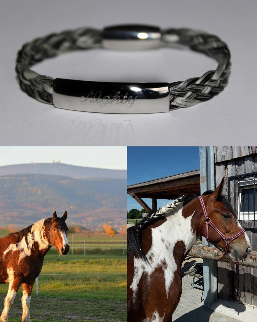 Pferdehaararmband mit Gravur